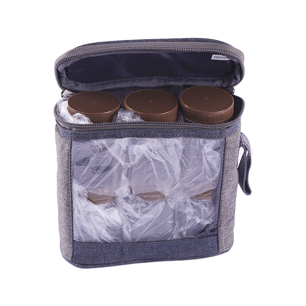 شنطة علب بهارات مكتملة 6 علب فيافي رمادي 10689