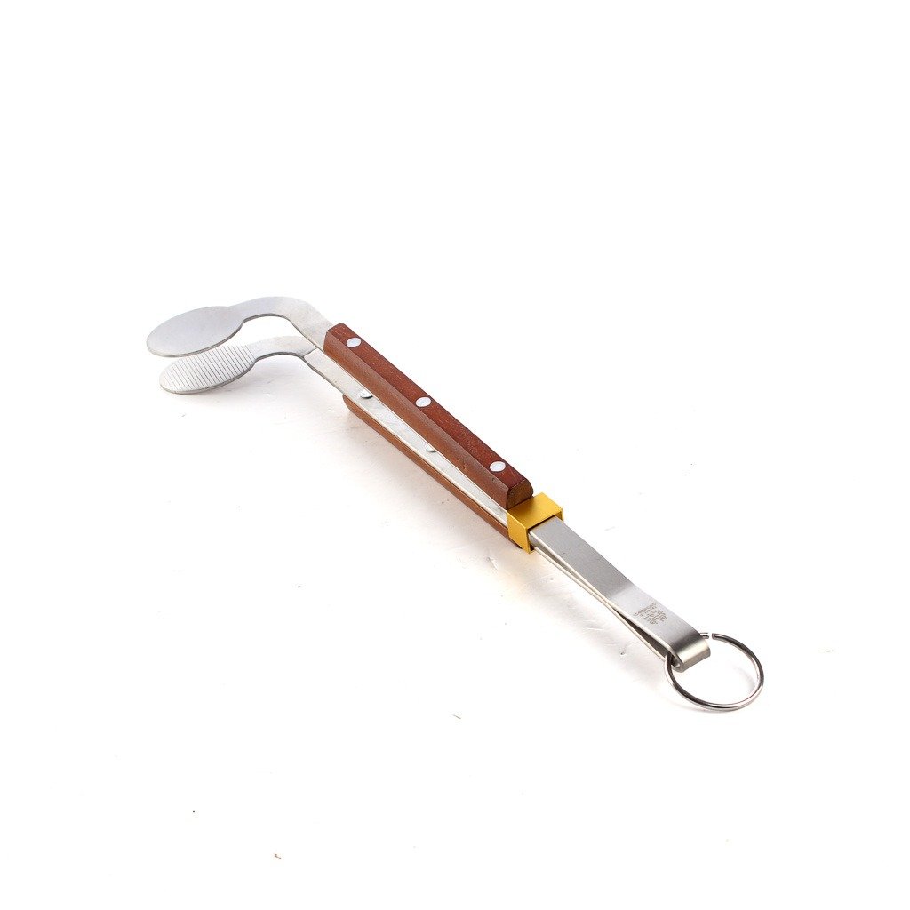 ملقاط ستانليس ستيل بيد خشبي