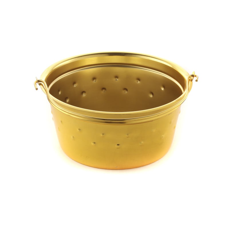 سطل استيل دق تراثي ذهبي م 29 سم