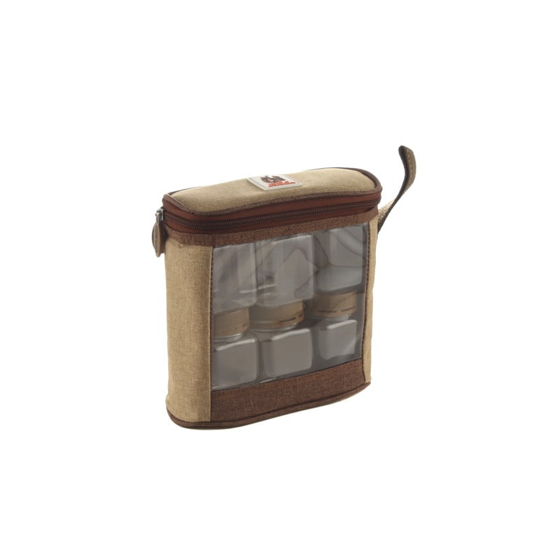 شنطة علب بهارات مكتملة 6 علب فيافي خشبي 10689