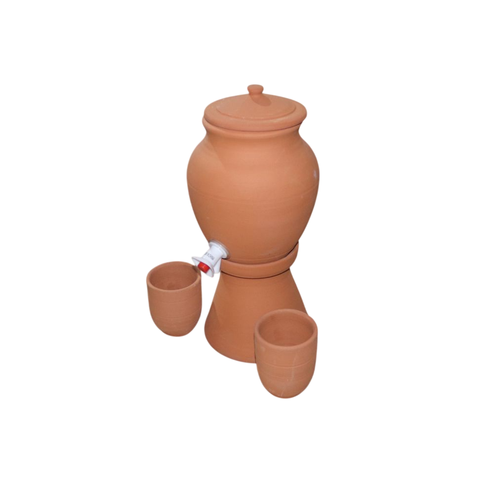 بكج ترمس فخار عادي وذف 2 كاس وقاعدة