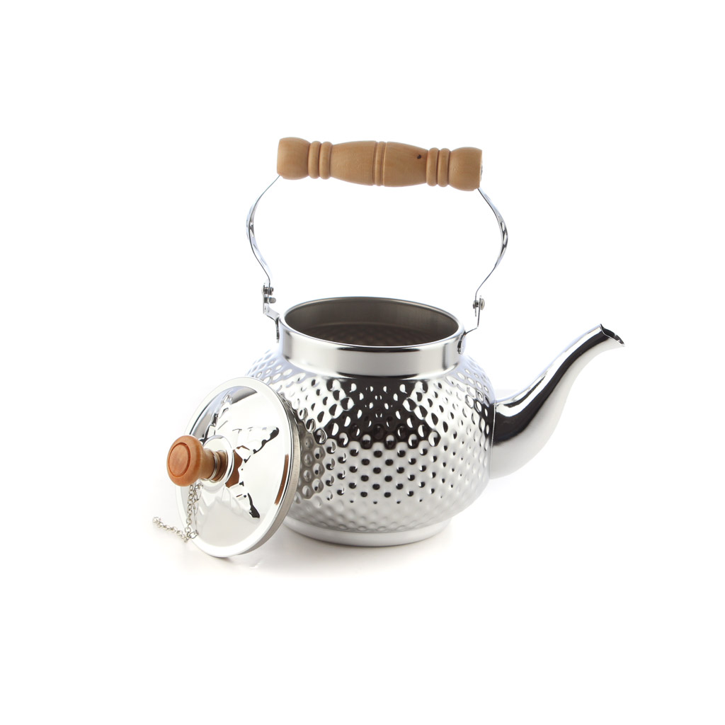 ابريق حب رمان فضي / ذهبي بيد خشب م 1.6 لتر