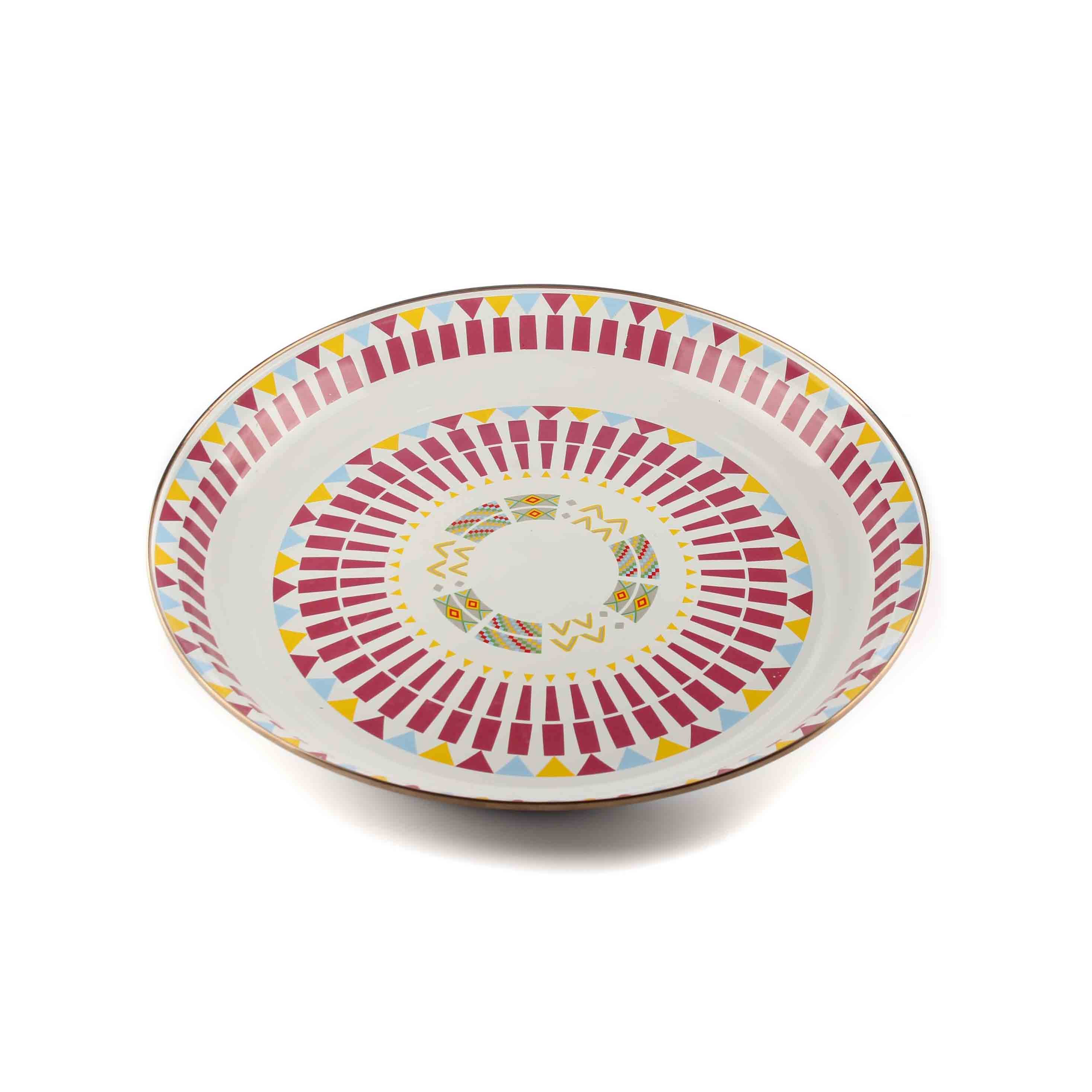 طبق - صينية فطور مقاس 45 سم -نقش عسيري