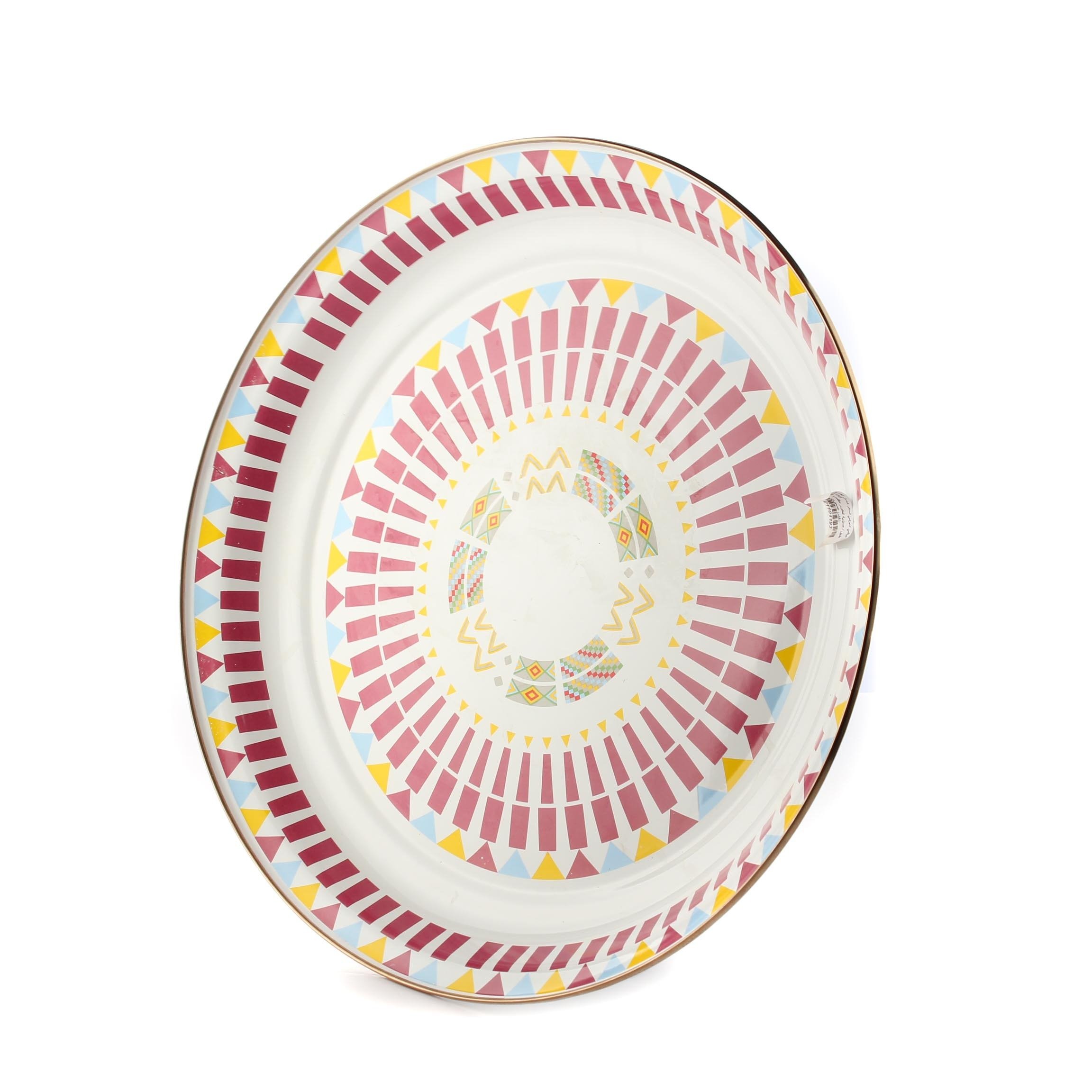 طبق - صينية فطور مقاس 45 سم -نقش عسيري