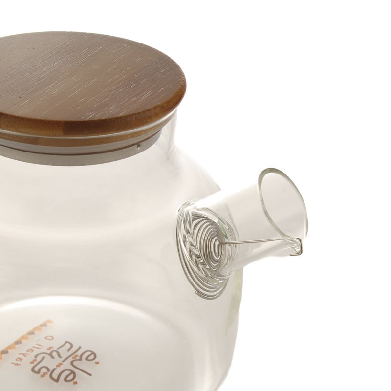 ابريق زجاج غطاء خشب 1 لتر FIFY