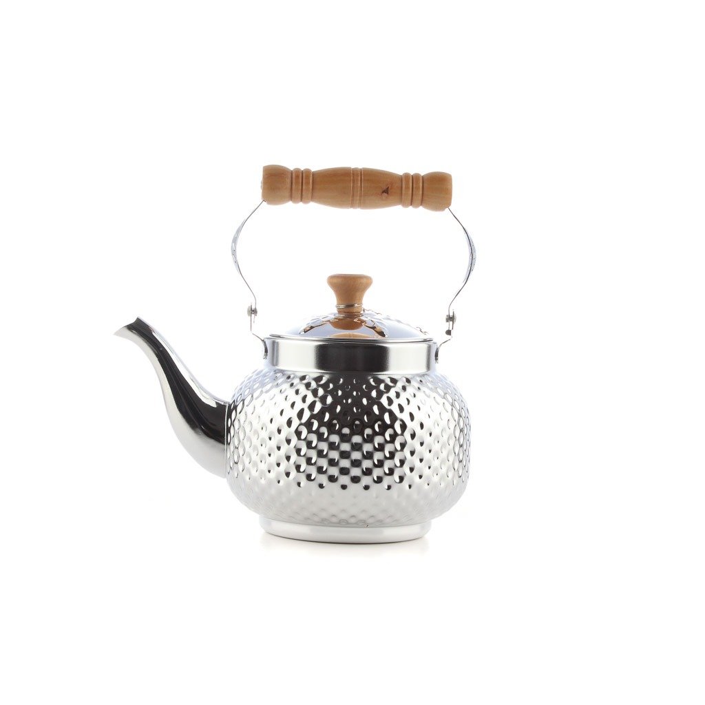 ابريق حب رمان فضي / ذهبي بيد خشب م 1.6 لتر