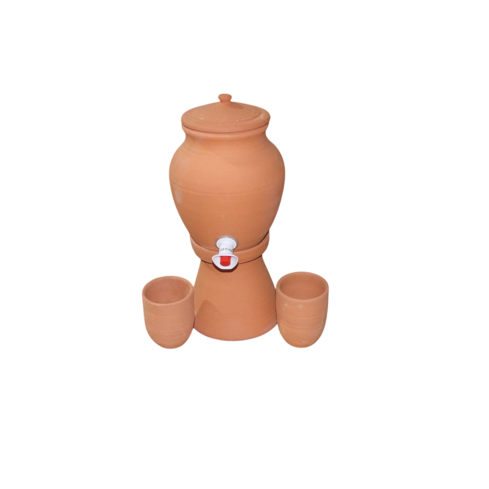 بكج ترمس فخار عادي وذف 2 كاس وقاعدة