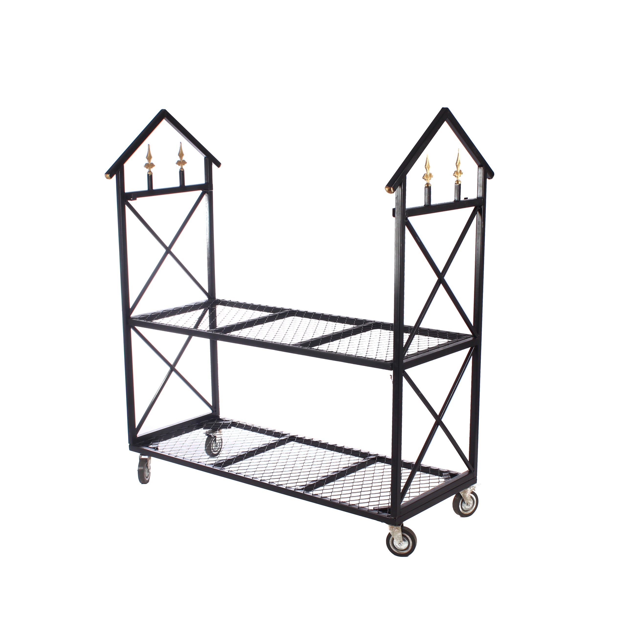 حامل الحطب مصفط بكفرات مقاس 1.30*1.30