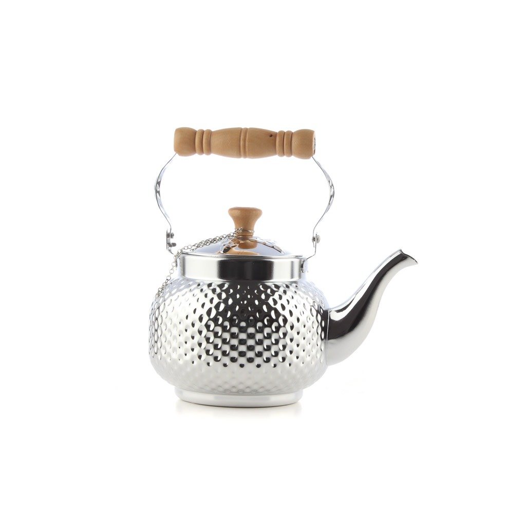 ابريق حب رمان فضي / ذهبي بيد خشب م 1.6 لتر