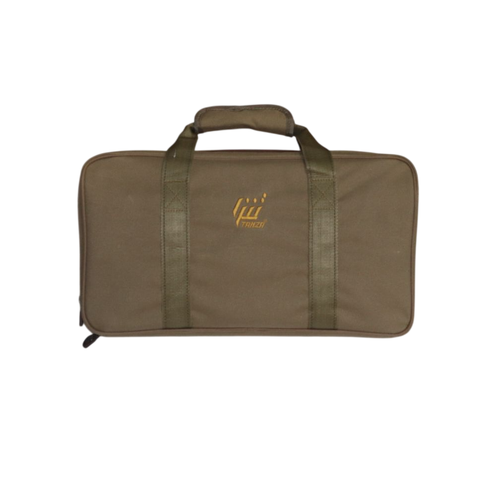 موقد غاز تنزا كلاسيك (Tanza) محمول بـ 2 عين للرحلات والتخييم - موديل ZY200/ZY500 - لون أخضر مع حقيبة حمل متينة للتخزين والتنقل.