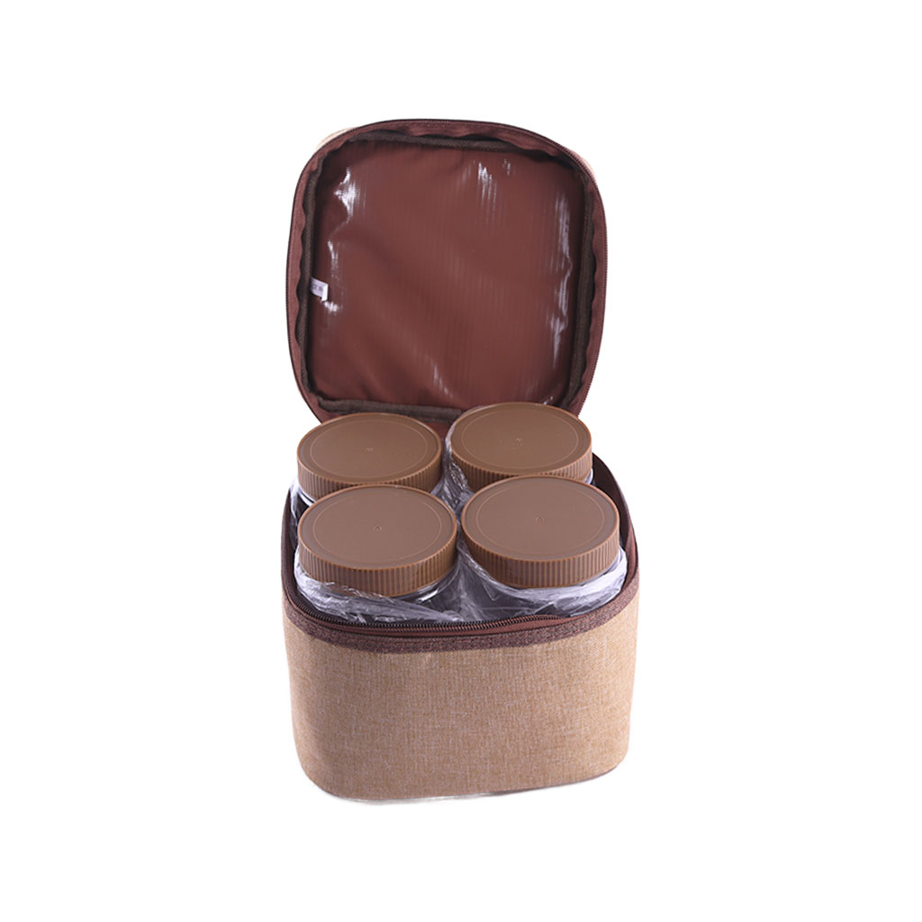 شنطة علب بهارات خشبي 4 علب فيافي C10139