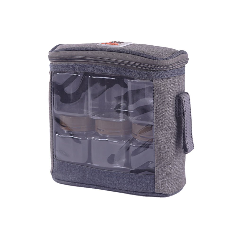 شنطة علب بهارات مكتملة 6 علب فيافي رمادي 10689