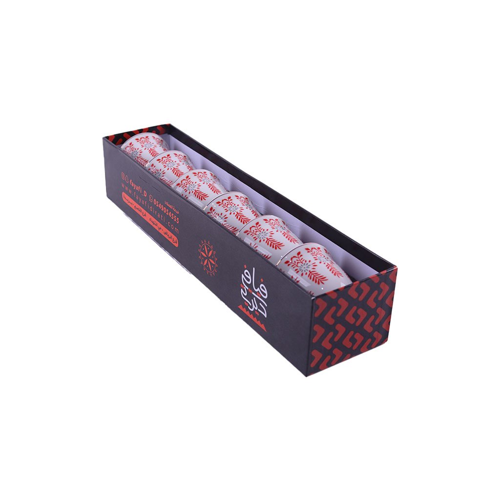 فناجيل احمر مشجر 6 حبة FIAFI