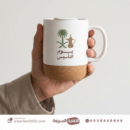 مج قهوة يوم التأسيس – لمسة وطنية أنيقة