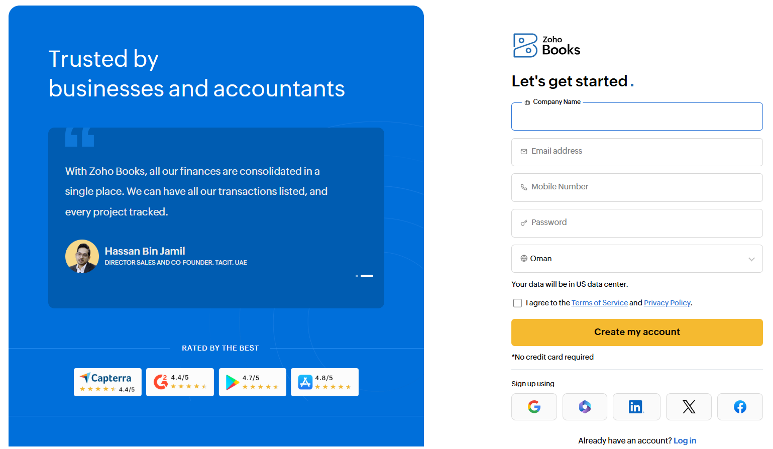 الربط المحاسبي ZOHOBOOKS