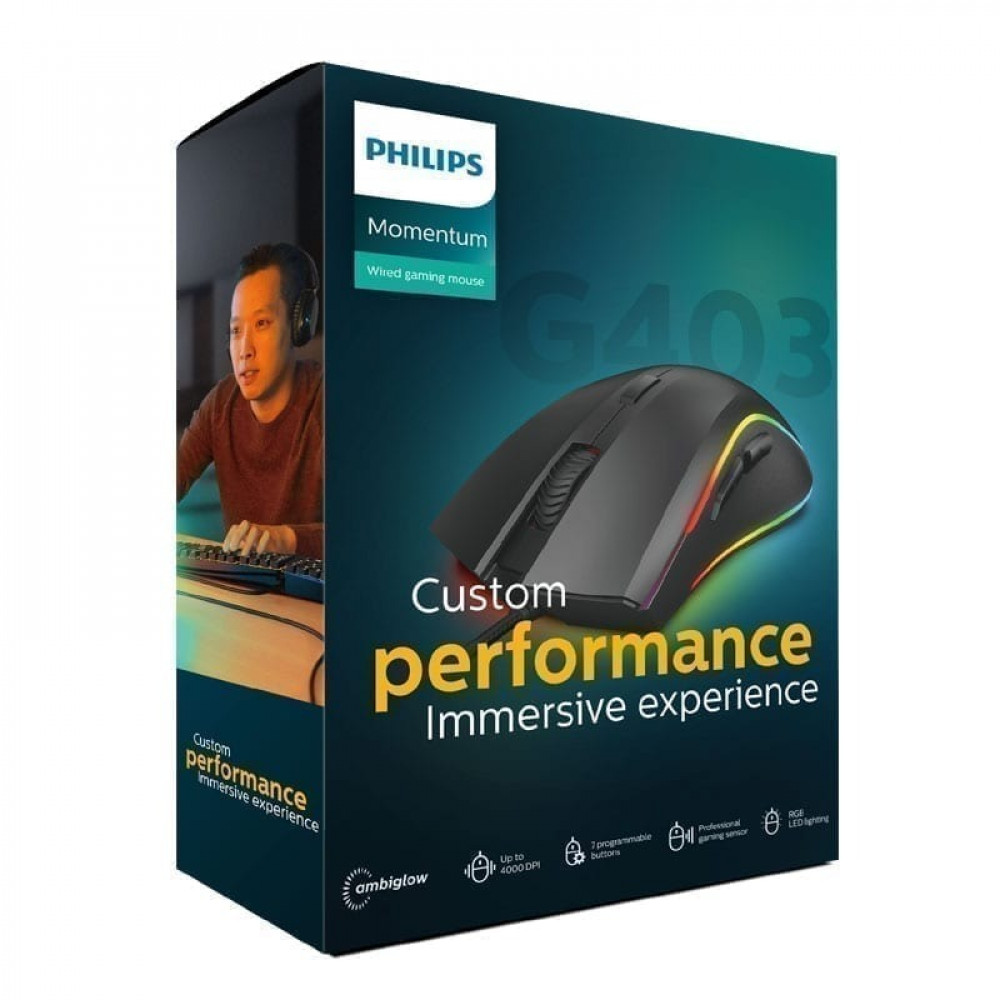 philips professional rgb gaming mouse spk9403b