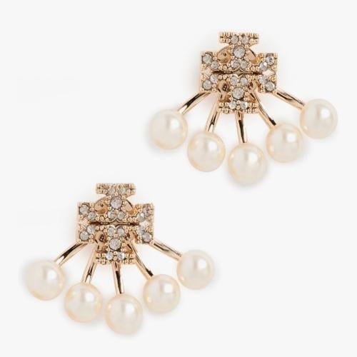 Tory Burch Women's Kira Pearl Front Back Earrings