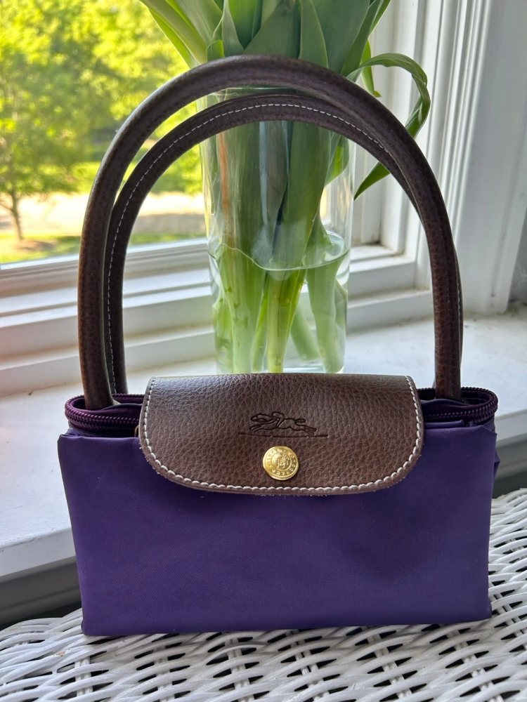 Longchamp purple tote hot sale