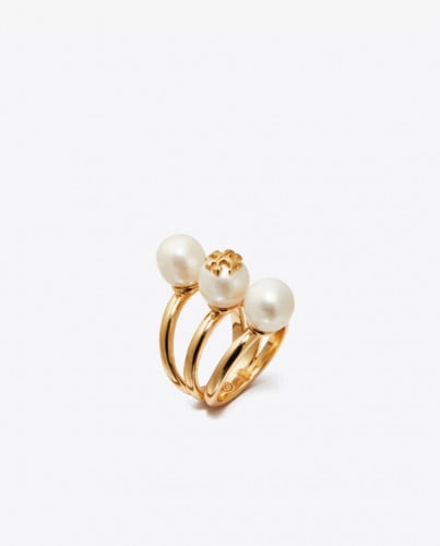 Tory Burch Ring Triple Pearls