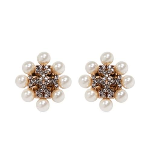 Tory Burch Women's Crystal-Embellished Stud Earrin...
