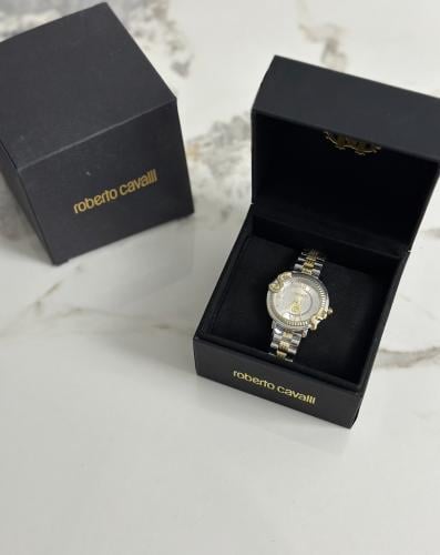 Roberto cavalli silver gold watch