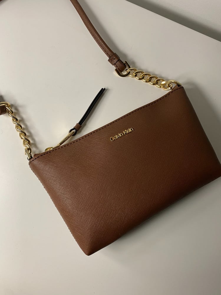 Calvin Klein Hayden Saffiano Leather Chain Crossbody