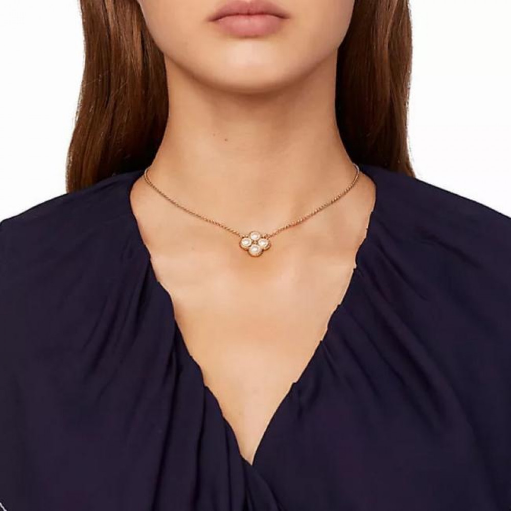 Tory Burch Kira Clover Necklace in Blue | Lyst