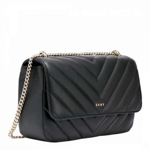 dkny black veronica quilted crossbody bag