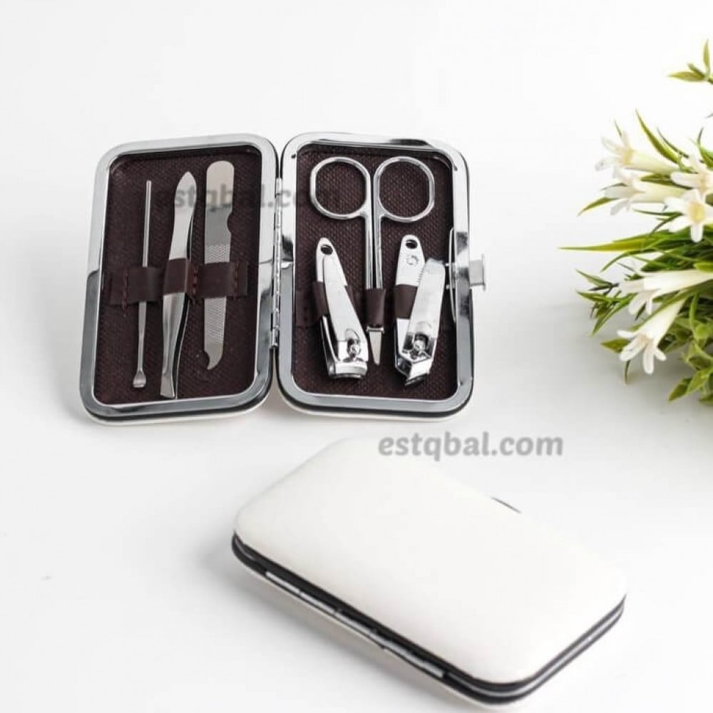 درزن 12 قطعة بدكير جلد لون ابيض