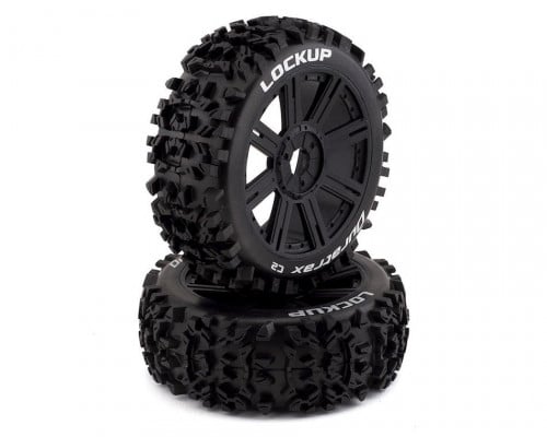 DuraTrax Lockup 1/8 Mounted Buggy Tires (Black) (2) (C2) w/17mm Hex