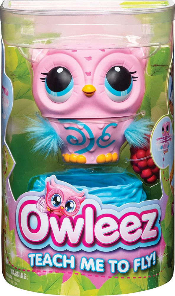 Owleez Flying Baby Owl Interactive Toy with Lights & Sounds Pink 