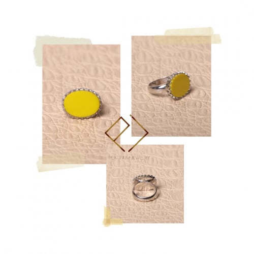 خاتم فضة عيار 925 و حجر طبيعي