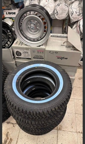 عرض جنوط دمعه فضي مبرز 1.5 للهايلوكس يركب من 2006 الى 2016 + كفرات مقطعات تاريخ 2023 مقاس 75/ 205 / R15