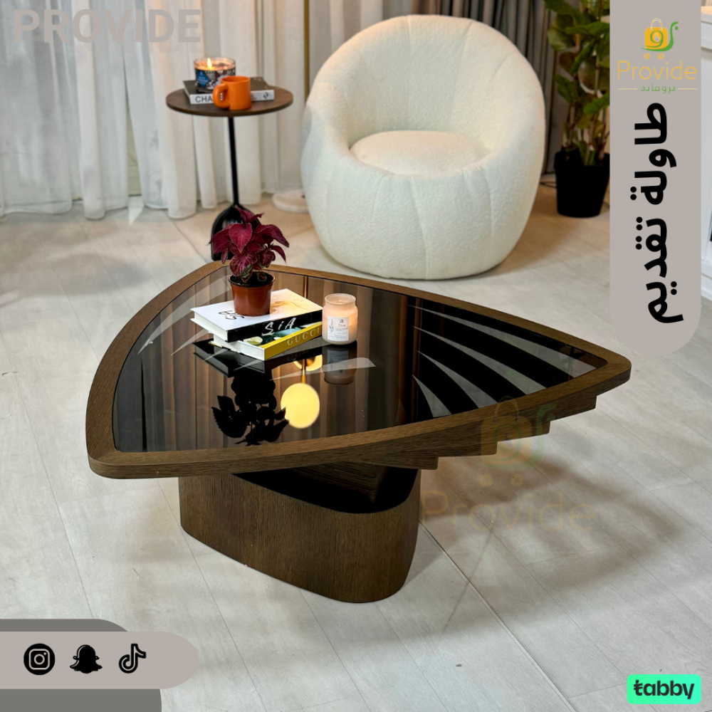 طاولة تقديم بسطح بديل الرخام بتصميم أنيق وفاخر