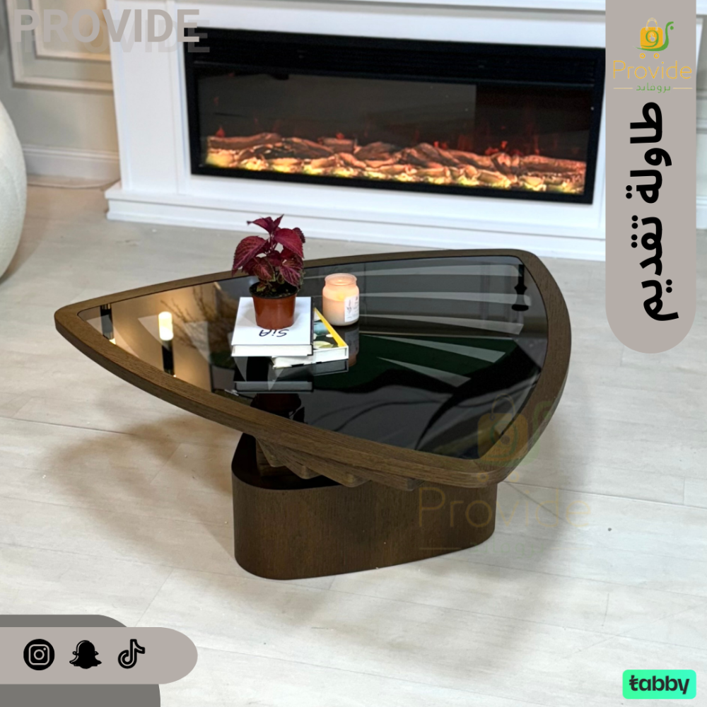 طاولة تقديم بسطح بديل الرخام بتصميم أنيق وفاخر