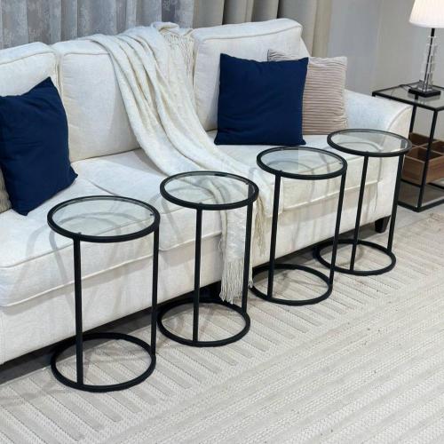 طاولة خدمة زجاج شفاف BLACK