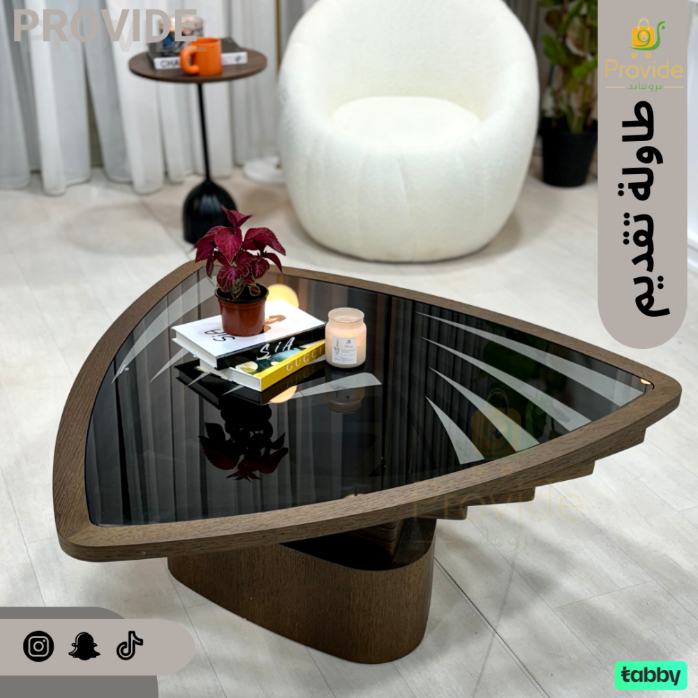 طاولة تقديم بسطح بديل الرخام بتصميم أنيق وفاخر