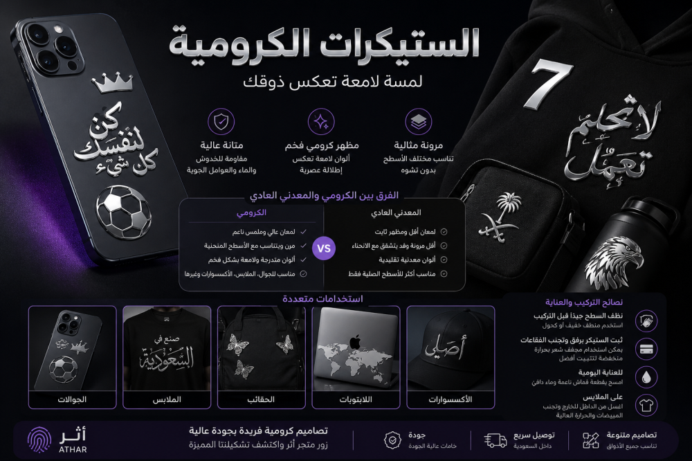 الستيكرات الكرومية: ما هي وكيف تستخدمها على الجوال والملابس؟