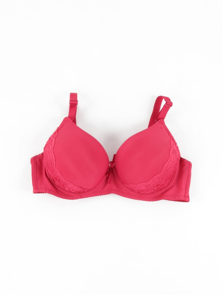 Women's simple lace bra with removable straps - الهرم بلازا