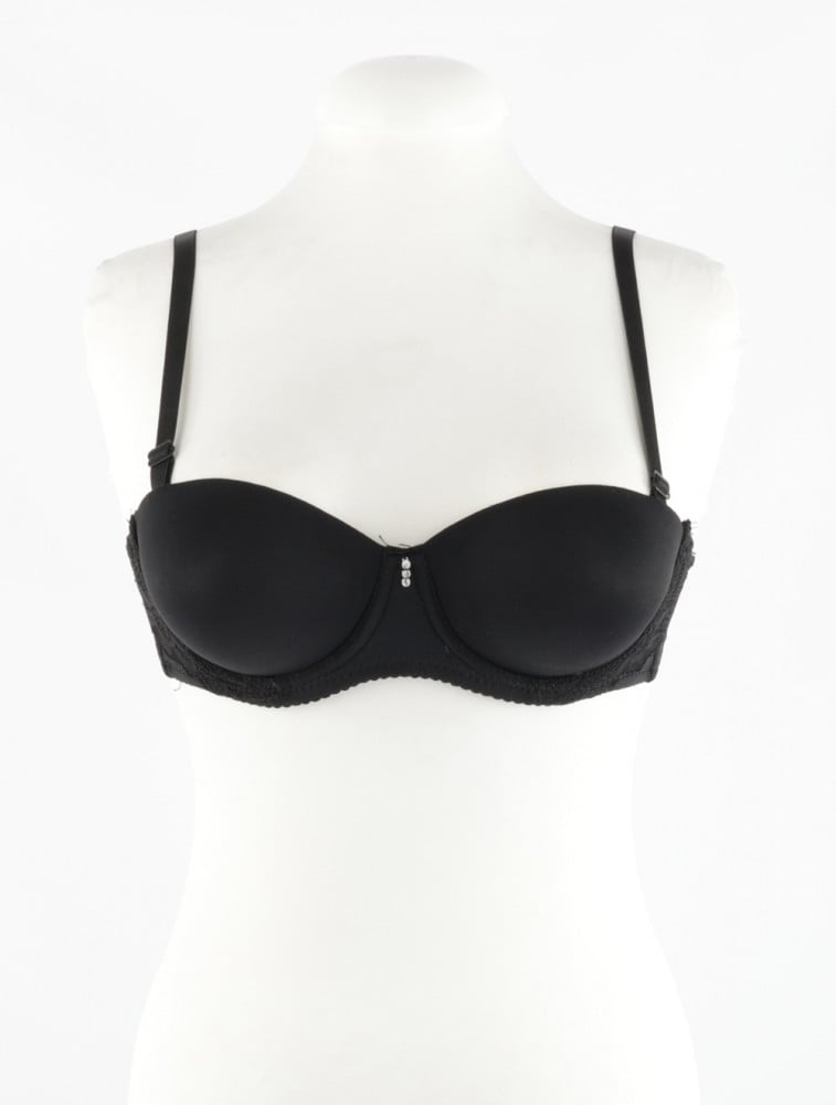 Women's plain double padded bra with removable straps - الهرم