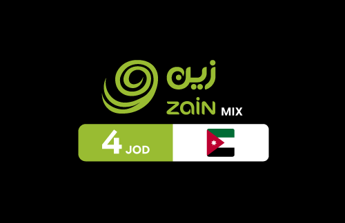 بطاقة زين ميكس 4 دينار أردني