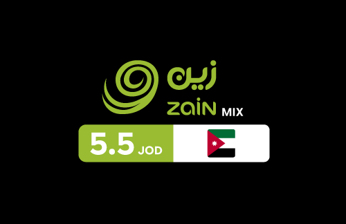 بطاقة زين ميكس 5.5 دينار أردني