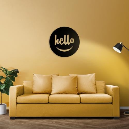 لوحة جدارية ترحيبيه معدنية HELLO