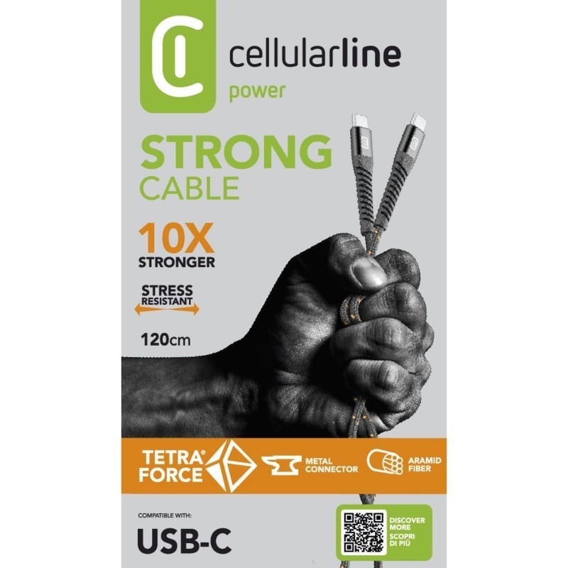 Cellularline - كيبل شاحن اسود يو اس بي سي