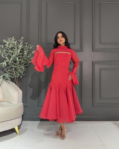 فستان Fiery Red Flare Dress