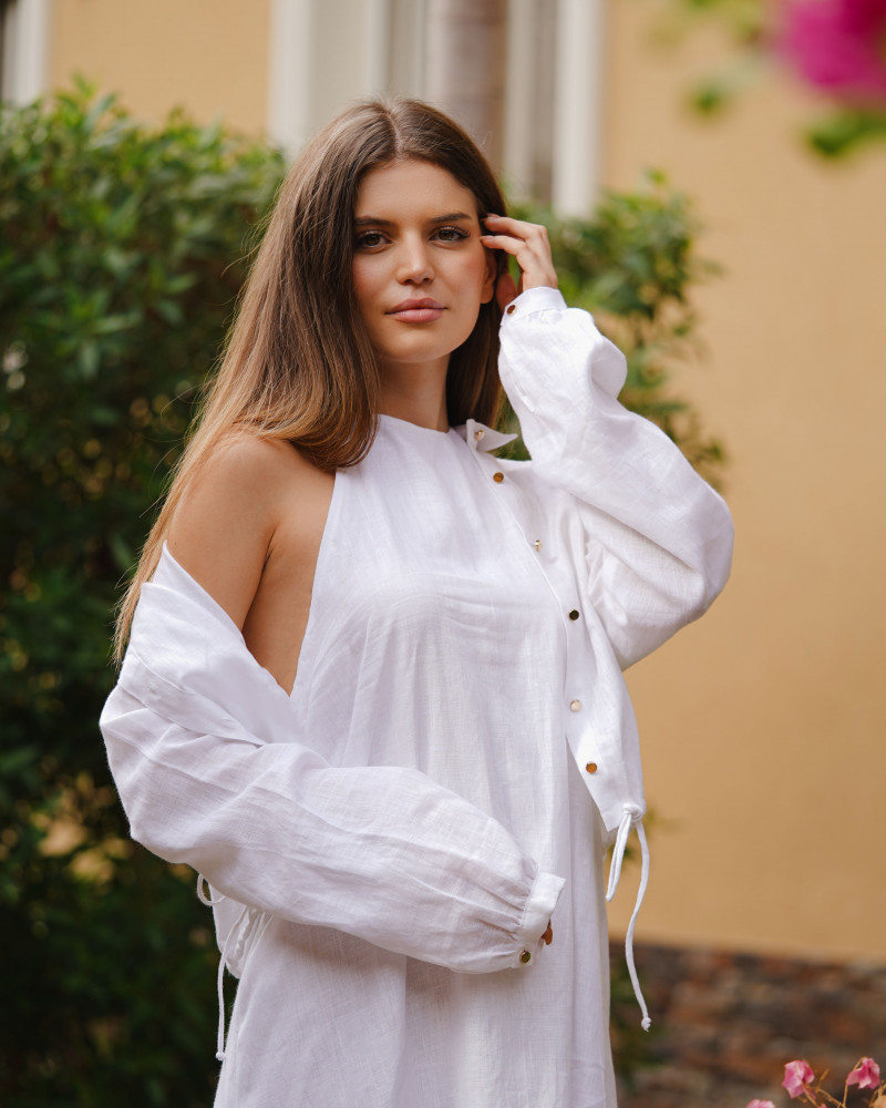 فستان مع جاكيت لينن 100٪