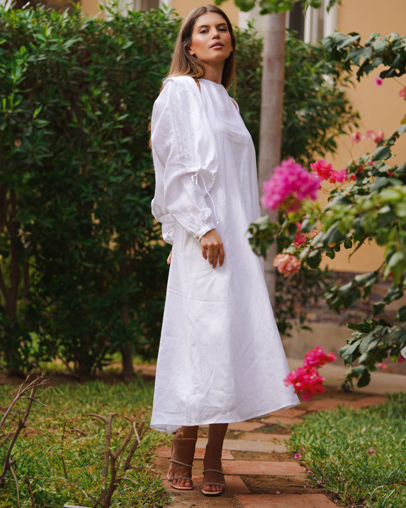 فستان مع جاكيت لينن 100٪