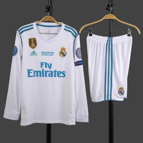 طقم ريال مدريد كم طويل كلاسيك 2017/2018