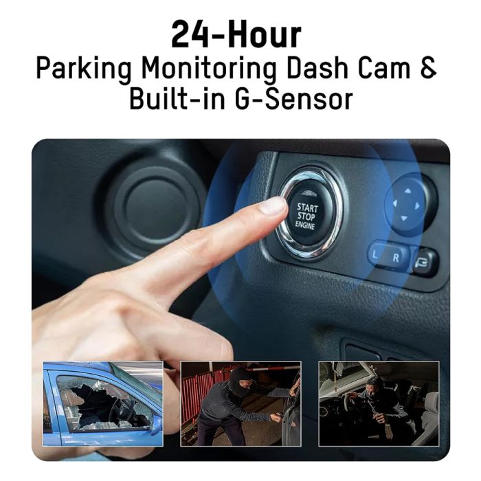 داش كام  K2 للسيارة سهل التركيب وبدقة 1080H مع حساس G-Sensor موديل AE-DC2018-K2 - أسود