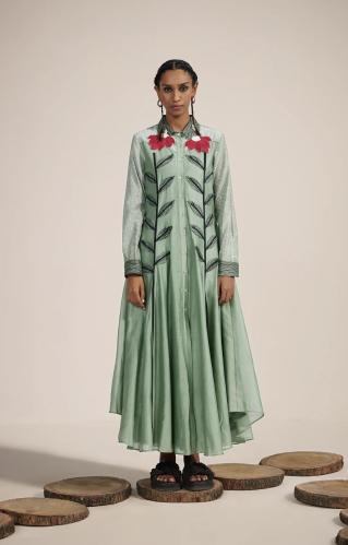 فستان هندي اخضر